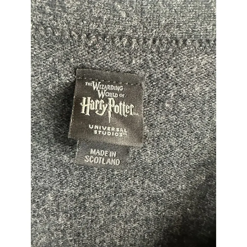 Harry Potter Wizarding World Cardigan Sweater Ravenclaw Lambswool Charcoal Gray - Picture 10 of 13